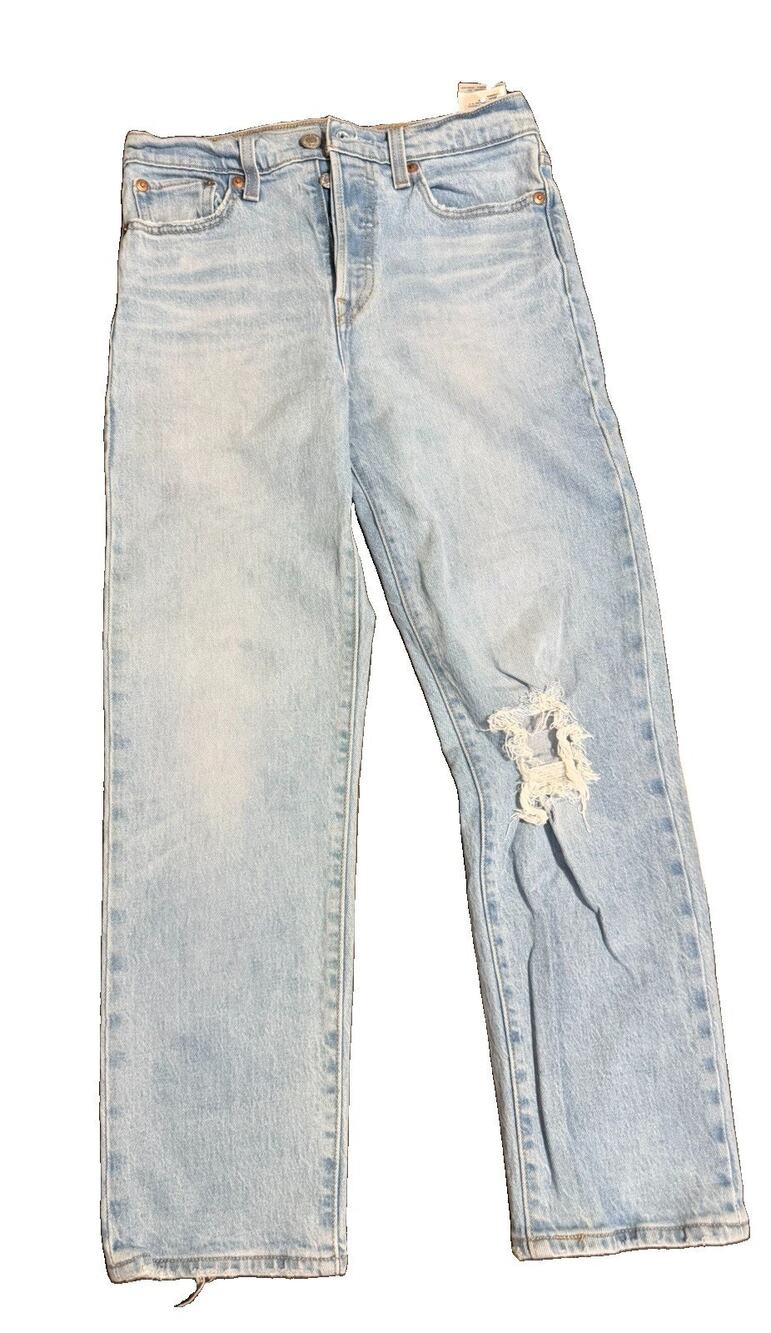 Levi’s Premium Wedgie Straight High Rise Distressed Jeans Size 26